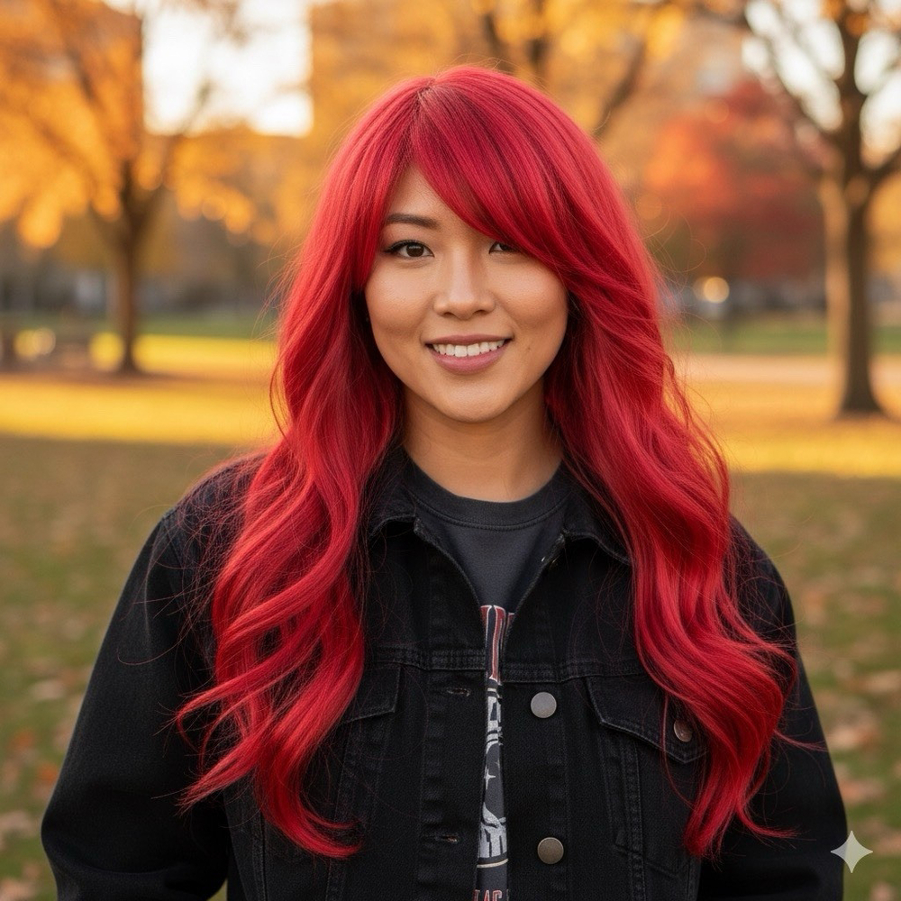 Vibrant Red Women's Hair Wig